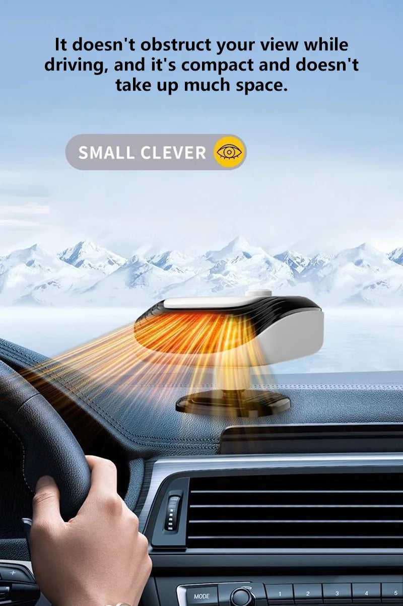 Fast Heating 12V/24V Car Heater & Defroster, Dual Speed Quick Warm Up, Front Demister for Winter Car Heating & Defogging