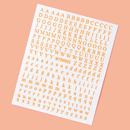 1Pcs 3D Alphabet Nail Sticker Laser Silver/Gold 26 English Letters Nail Art Decals Self Adhesive Manicure 8*10cm Letter Sticker