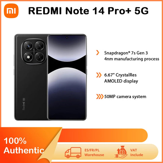 Redmi Note 14 Pro + 5G Smartphone NFC Snapdragon 7s Gen 3 Rear Camera 200 MP IP68