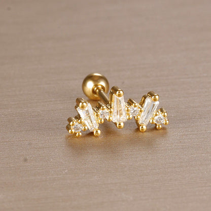 1PC 316L Stainless Steel Geometry Stud Earrings For Women Fashion Star Moon Lobe Daith Helix Cartilage Earring Piercing Jewelry