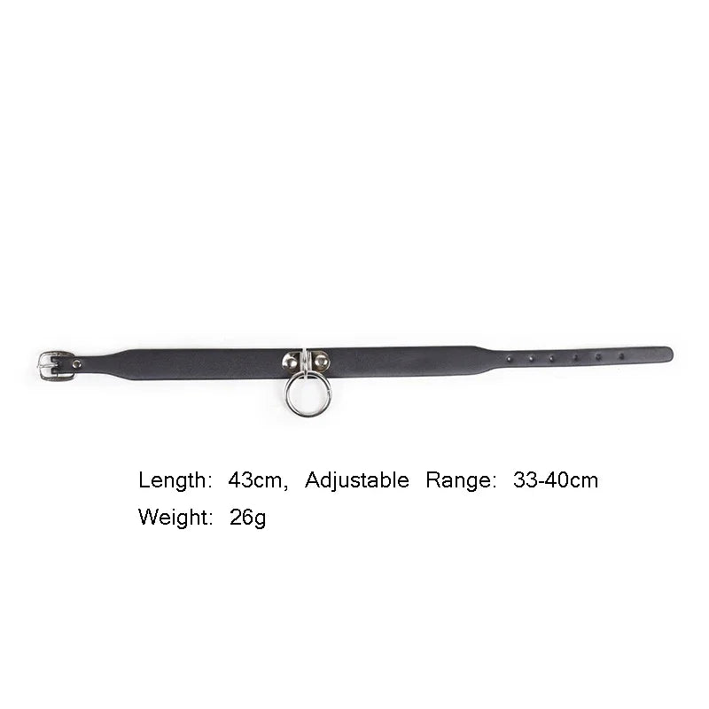Sexy PU Leather Choker Collar for Women Gothic Punk Spike Heart O-Ring Bell Bondage Slave Neck Strap BDSM Role Play Accessory