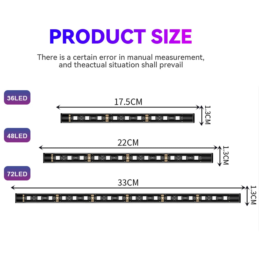 Car Interior Light Ambient Light with USB Cigarette Decorative Lamps RGB Car Footwell Light with Remote/Voice Control
