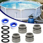 Swimming Pool Pump Filter Adapter 40mm To 1.5 Inch, Plumbing Hose Fitting Kit with 4 Connectors, 4 O-Rings and 2 Rolls PTFE Tape for Above Ground Pool Pipe Conversion