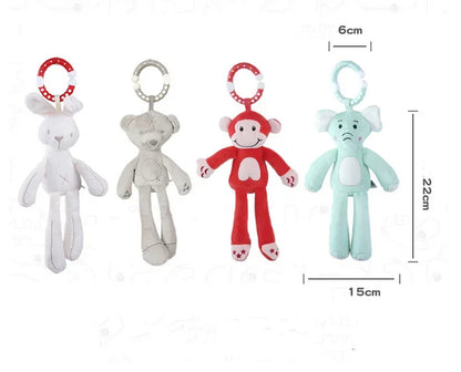 New Baby Rattles Mobiles Infant Toddler Toys Stroller Bed Hanging Rabbit Elephant Crib Hanging Bell Plush Toys for 0-12 Months