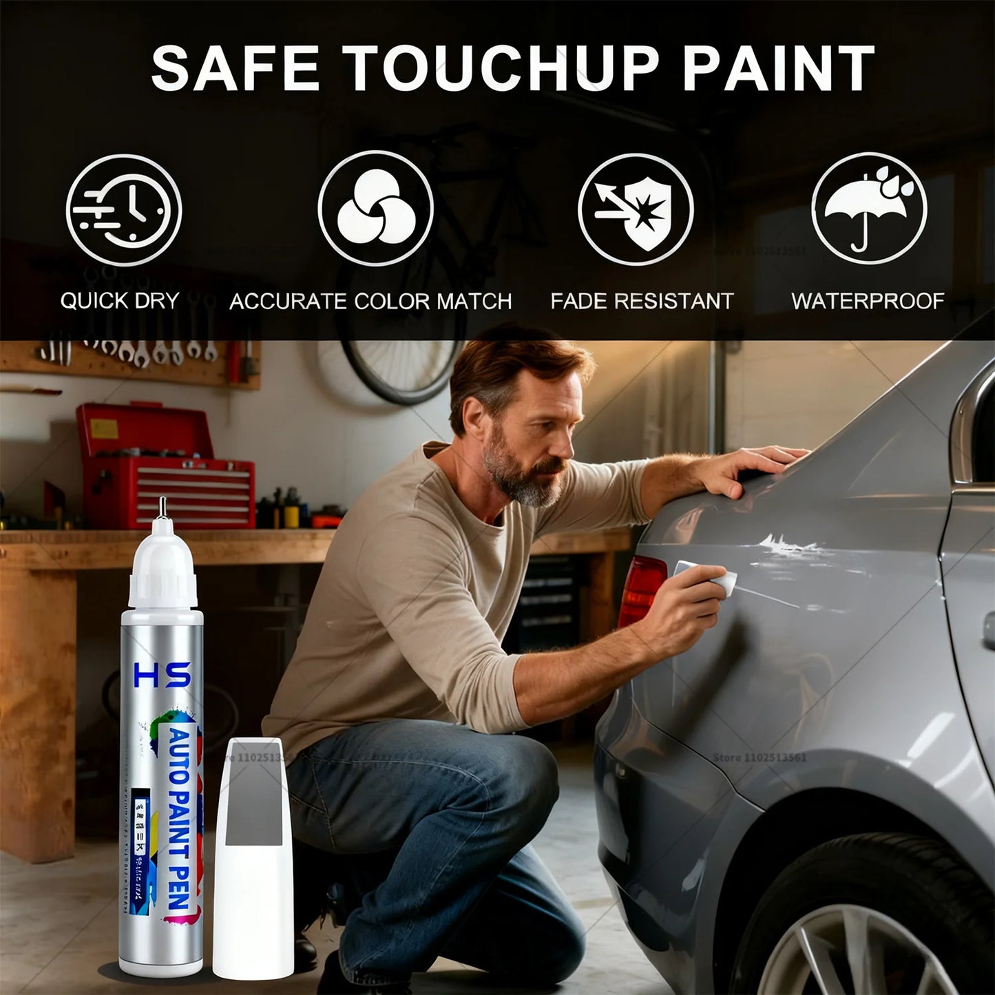 For Mercedes-Benz GLC Car Paint Repair Pen Touch Up Scratch Remover DIY Auto Accessories Gray 7992 White 149 Blue 896 Red 3996