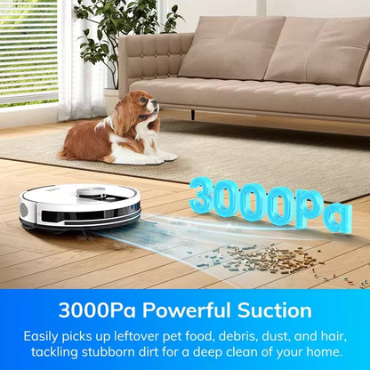 ILIFE A12 Pro Robot Vacuum and Mop Combo, Self Emptying Station for 60 Days, LiDAR Navigation, Home Mapping, No-Go Zones, 2.4G WiFi/App/Alexa/Remote Control, for Hard Floors
