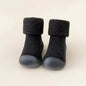 Baby Winter Booties Non-Slip Soft Sole Shoes with Cotton Socks Warm Fleece-Lined Infant First Walkers for Boys Girls 0-4T