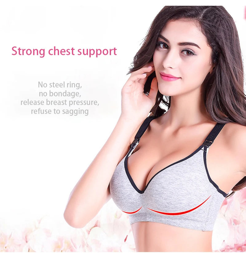 Maternity Bras Wirefree Nursing Bra Panties Set Pregnancy Clothes Prevent Sagging Breastfeeding Women's Breathable Lactancia Bra