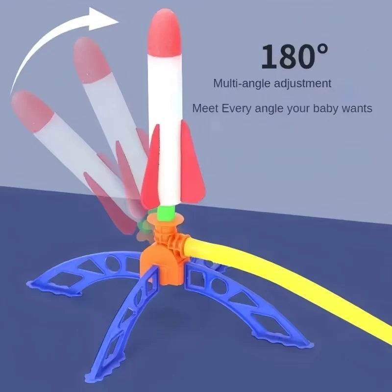 Air Rocket Foot Pump Launcher Outdoor Rocket Impact Flying Soaring Rocket Toy Feet Jumping Sport Puzzle Assemble Toy