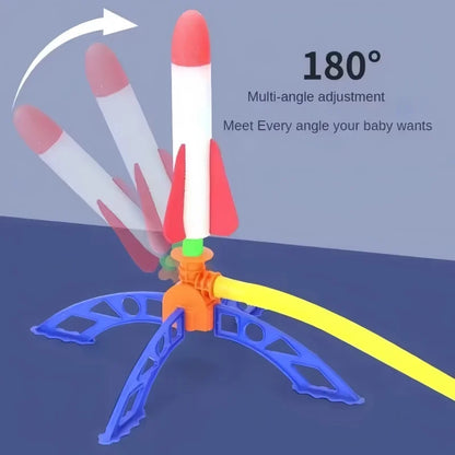 Air Rocket Foot Pump Launcher Outdoor Rocket Impact Flying Soaring Rocket Toy Feet Jumping Sport Puzzle Assemble Toy