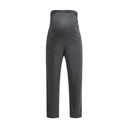 Maternity Pants Over The Belly Yoga Dress Work Pregnancy Pants Stretchy Lounge Wide Leg Trousers with Pockets