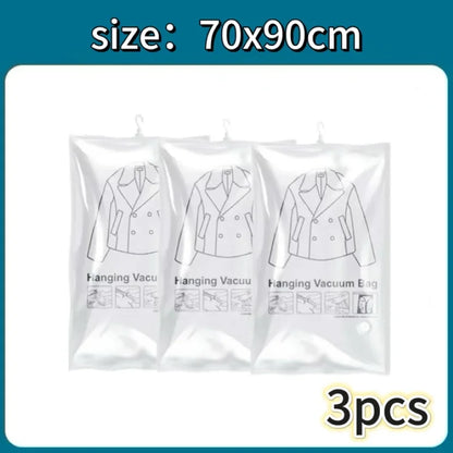 Hanging Vacuum Storage Bags Space Saver Bags Vacuum Seal Storage Bag for Suits Dress Coats Jackets Closet Organizer and Storage