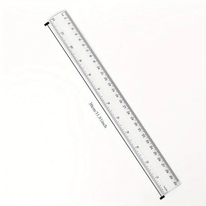 1pc Flexible Plastic Rulers - Transparent Measuring Tools with Inches & Metric