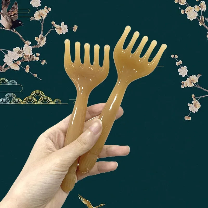 Resin 5-Claw Head Massager for Body Head Massager Scalp Gua Sha For Body Neck Leg Massage Scraping Stick Lymphatic Massage Tools