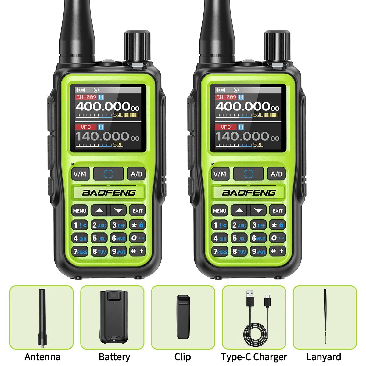 BAOFENG UV-5R Mini Walkie Talkie Multi Band Bluetooth Programming Wireless Copy Frequency 999CH Type-C Long Range Two Way Radio
