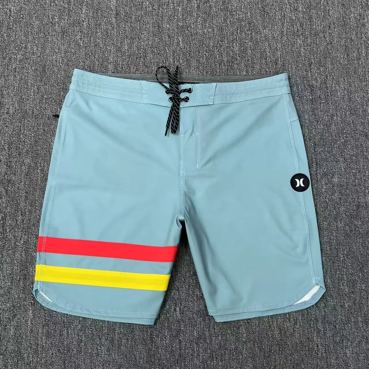 Classic Hur Men's Two-line Shorts Surf Swim Sport Waterproof Beach Boardshorts High Stretch Quick-dry Man Swim Trunks