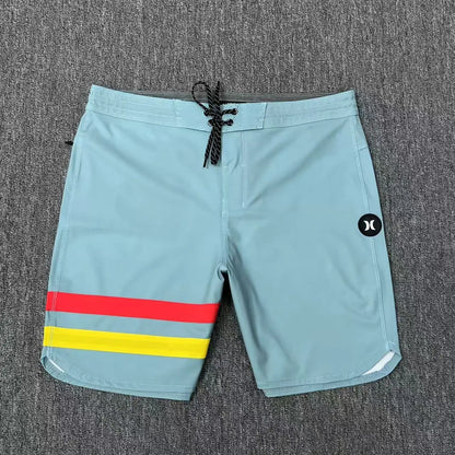 Classic Hur Men's Two-line Shorts Surf Swim Sport Waterproof Beach Boardshorts High Stretch Quick-dry Man Swim Trunks