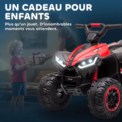 Electric Quad, suitable for children 3-5 years, engine 12 V 2 speeds, Lighthouse LED 3-6 km/h, Red Air