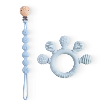 Finger Teether Silicone Pacifier Chain Baby Teether No BPA Teething Ring Gum Baby Care Equipment Silicone Baby Care Utensils
