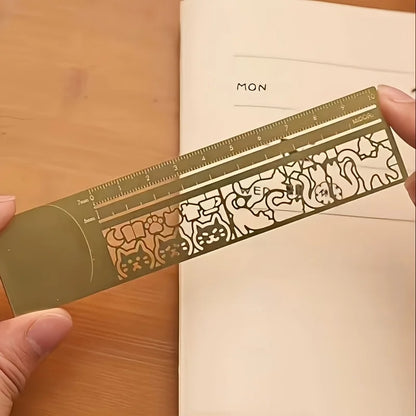 1 PC Cute Cat Bookmark - Double-Sided Ruler for Diary/Planner/Notes, Creative Stationery Gift