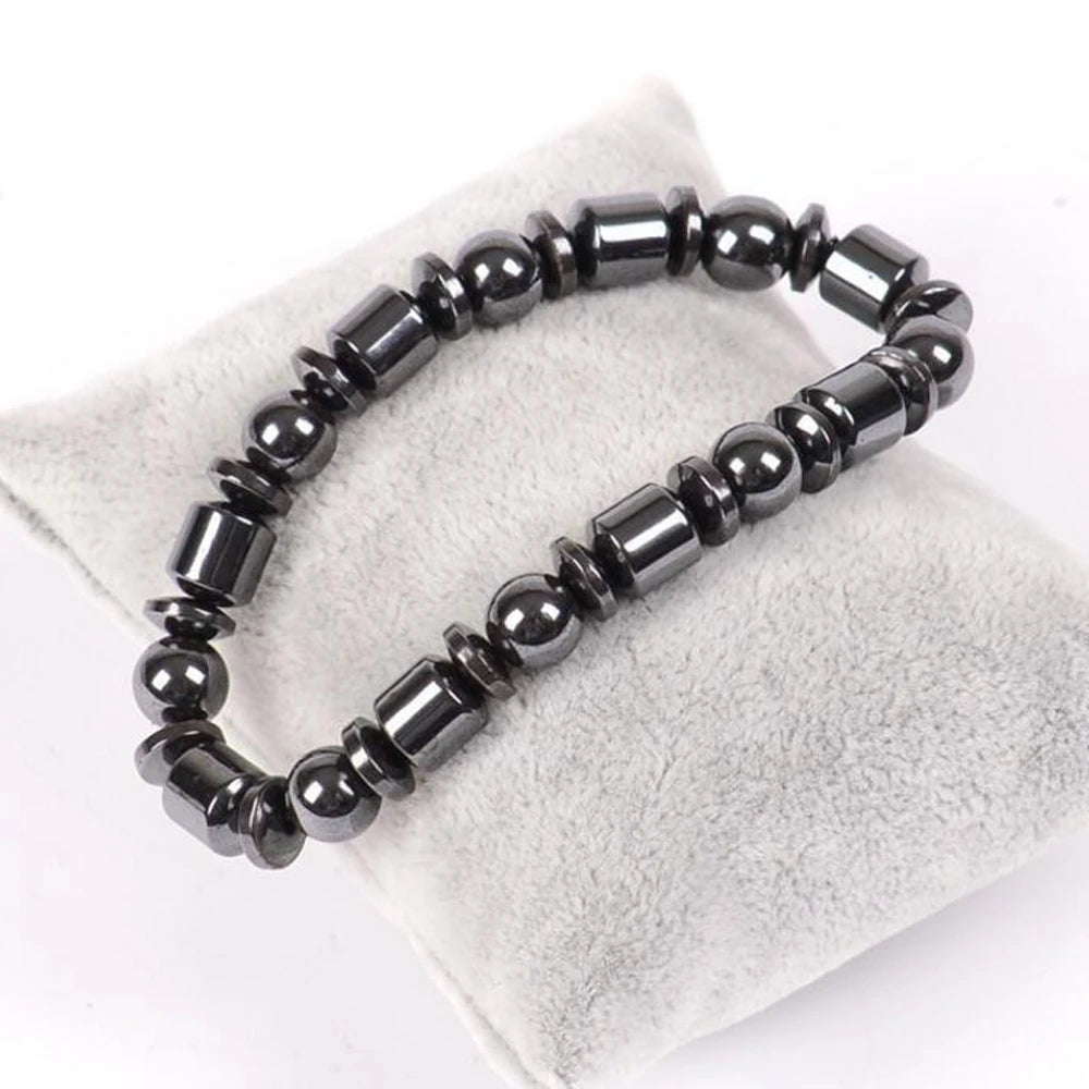 Unisex Fashion Black Stone Elasticity Bracelet Beads for Men Women