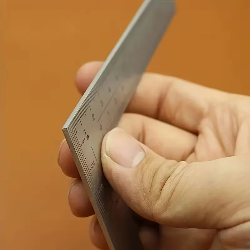 Mini L-Shaped Stainless Steel Ruler - High-Precision Thick Right Angle Tool for Leather Craft & Small Measurements