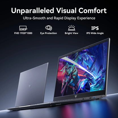 KAMRUI 18.5" 8000mAh Laptop Intel N150 4Core 16GB DDR4 512GB SSD Win11 Pro WiFi5 180° Foldable Notebook Computer for Home Office