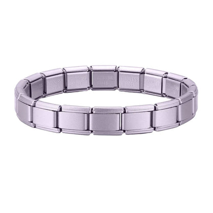 Stainless Steel Purple Rose Pink Black Champagne Gold Color Italian Charms Bracelet Colorful 9mm Width Bangle Men Women Jewelry