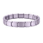 Stainless Steel Purple Rose Pink Black Champagne Gold Color Italian Charms Bracelet Colorful 9mm Width Bangle Men Women Jewelry