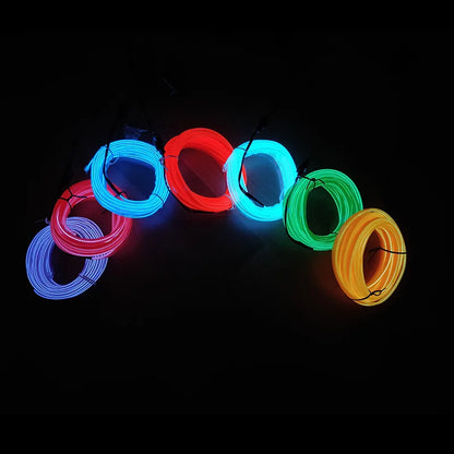 Hot Sale 1M/2M/3M/5M Car Interior Lighting LED Strip Decoration Garland Wire Rope Tube Line Flexible Neon Lights With USB Drive