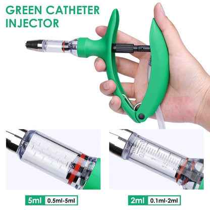 2ml/5ml Poultry Automatic Syringe With Needle Adjustable Continuous Animal Injector Vaccine Injection Veterinary Pig Cattle Tool