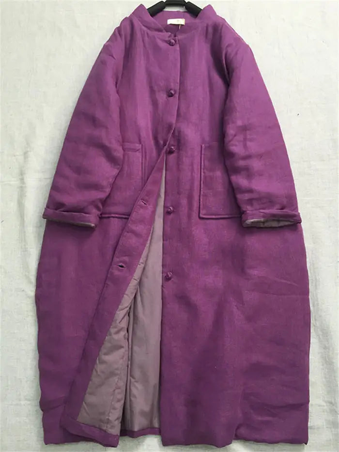 Ethnic Style Retro Single Breasted Cotton Robe Clothing Women's Spring And Autumn 2025 New Loose Versatile Quilted Coat K2709