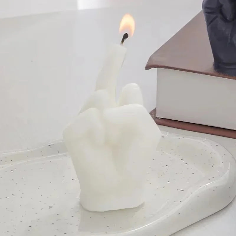 New Creative Candles Middle Finger Shaped Gesture Scented Candles Funny Quirky Gifts Home Decoration Ornaments Birthday Gifts