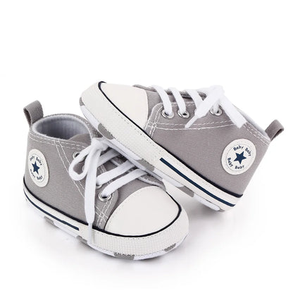 New Baby Shoes Boys Girls Classic Canvas Casual Sneakers Spring Newborn First Walker Toddler Soft Sole Non-Slip Walking Shoes