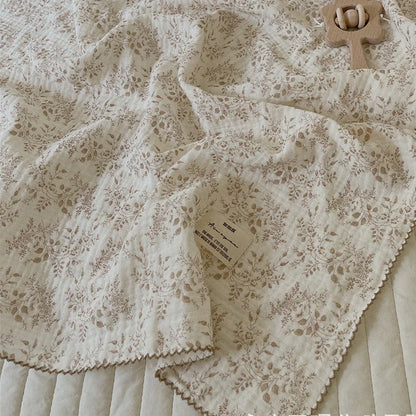 Baby Blanket Floral Soft Cotton Muslin Newborn Swaddle Wrap Receiving Blanket Quick Dry Bath Towel Baby Stroller Cover