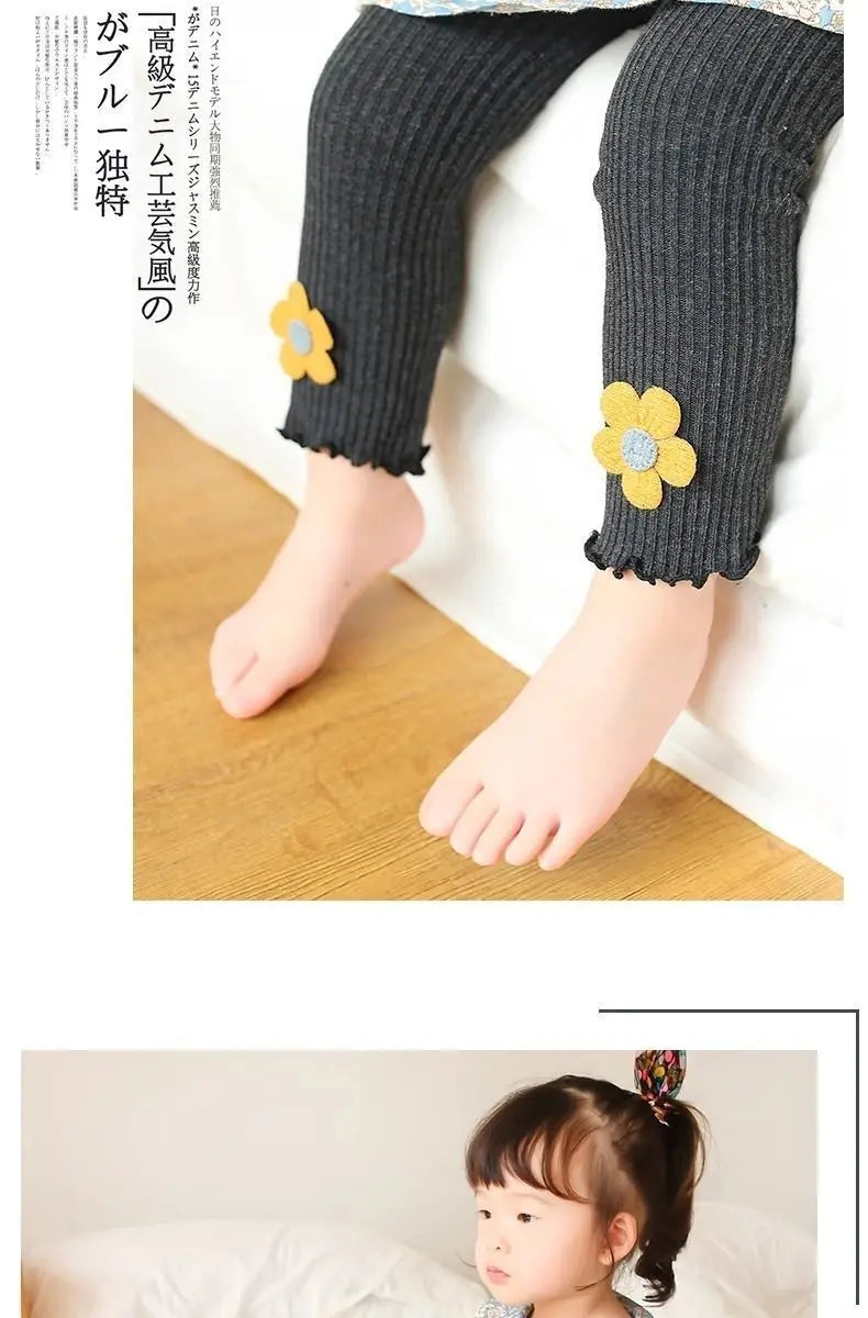 Baby Leggings for Spring and Autumn Cotton Children's Adjustable Pants Baby Girls Look Good Long Pants for Outerwear Clothing