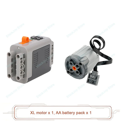 MOC Power Functions M/L/XL Motor Battery Box IR Remote Receiver for RC Car Robot Model Building Blocks Technical Modified Parts