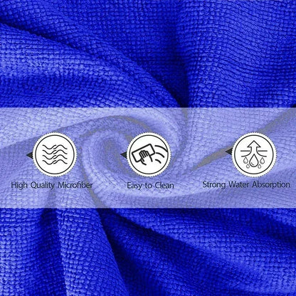 200pcs Microfiber Towels Car Wash Drying Cloth Blue Car Care Detailing Cleaning Polishing Duster Home Kitchen Washing Rags