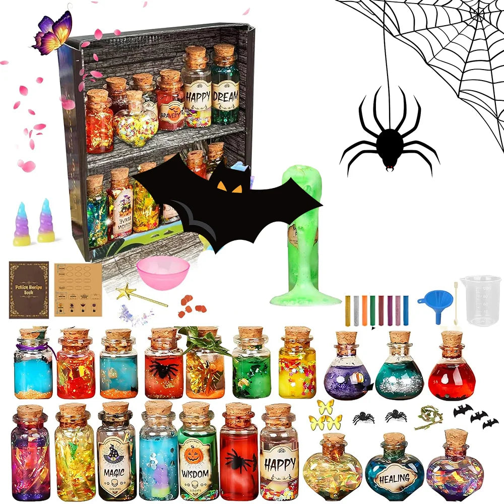 DIY Magic Potion Bottle Craft Kit, Halloween Witch Costume Accessory, Party Decor & Family Activity Set