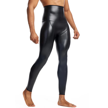 CHENYE Fitness Jogging Workout Pants Men Casual Paty Pants New Running Man High-waisted Stretch Leather Pants GYM Sport Trousers