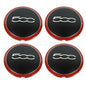 4Pcs 133mm For Fiat 500 New Hubcap Wheels Centre Hub Caps 68078419AC 68078421AC 51884863 Silver/Red Dust Cover