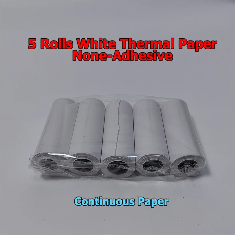 5 Rolls 10 Years Use PeripageThermal Adhesive Sticker Photo Paper for Cute Cat Mini Paperang Memobird Poooli Printers Supplies