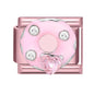 Pink Color Y2K Butterfly Star Bow Rabbit Heart Pendant Italian Charm Links Fit 9mm Stainless Steel Bracelet DIY Making Gifts