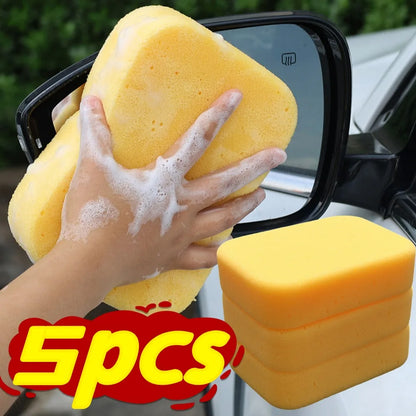 Large Car Wash Sponge Multi-Purpose High-Density Yellow Honeycomb Sponge Block for Automotive Detailing Waxing Seam Cleaning