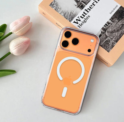 Magnetic Phone Case For iPhone 17 16 15 14 13 12 11 Pro Max Plus for Magsafe Wireless Charging Transparent Shockproof Back Cover