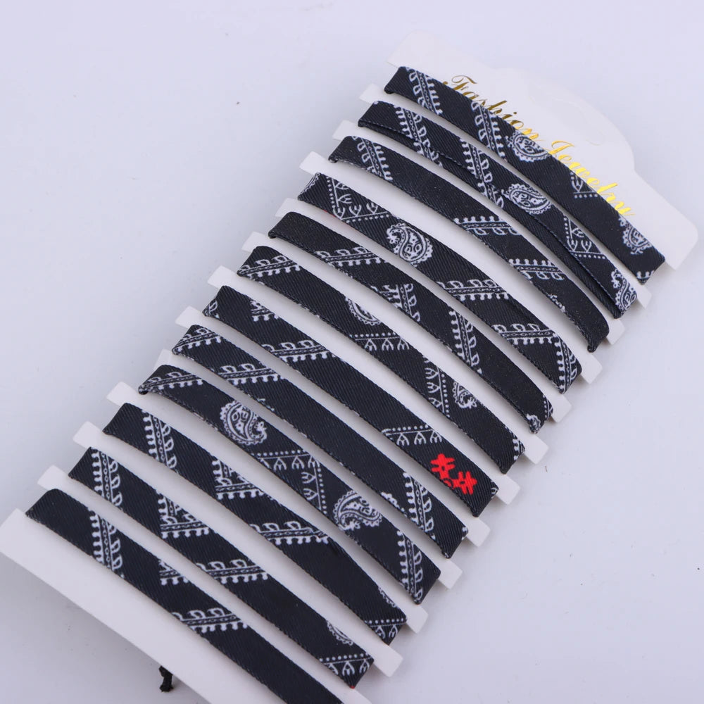 1/4/12Pcs Arabic Scarf Style Woven Bracelet For Women Men Handmade Ethnic Wave Dot Colored Wrap Bracelets Couple Jewelry Gifts