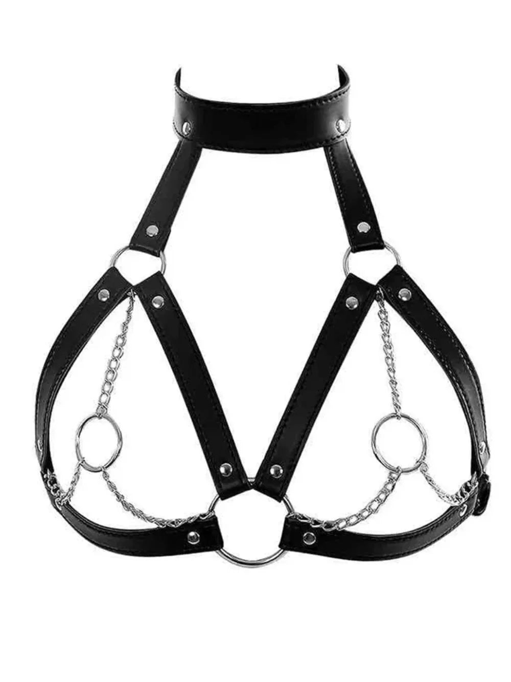 Gothic Fetish PU Leather Body Harness for Women BDSM Bondage Restraint Straps Erotic Lingerie Adult Costume Accessory