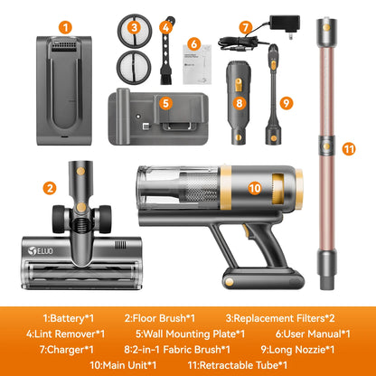 Wireless vacuum cleaner, powerful stick vacuum, upgraded home green anti-tangle floor brush, rechargeable cordless vacuum suitable for hardwood floors, carpets, tiles, and pet hair, household vacuum.