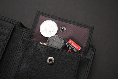 100% Genuine Leather Men Wallets Premium Product Real Cowhide Wallets for Man Short Black Walet Portefeuille Homme
