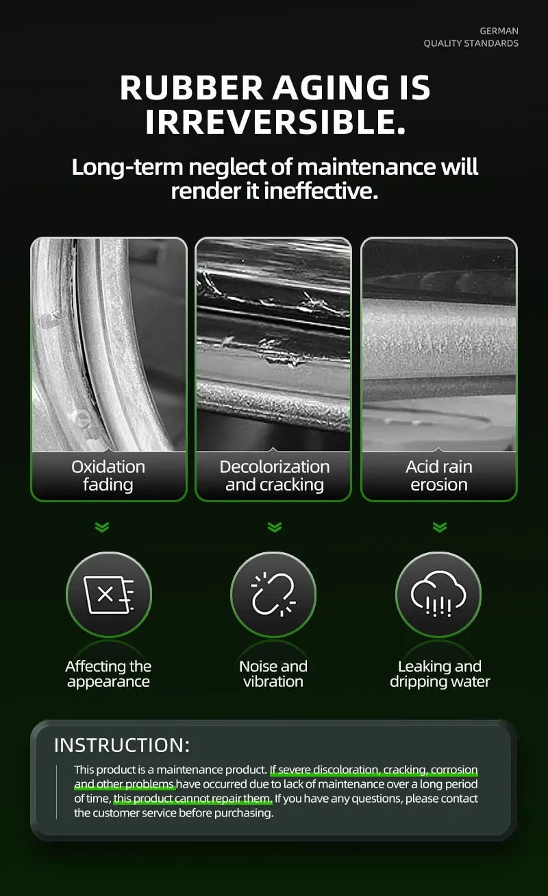 75ml Car Rubber Conditioner Rubber Strip Maintenance Agent Softening Agent Eliminates Noise Rubber Cleaner For Car SUV Vehicle